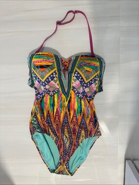 La Blanca Multicolor Geometric Print One-Piece Swimsuit